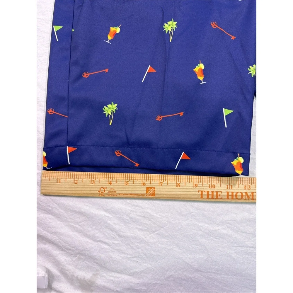 Loudmouth Golf  Shorts Men's 40 DRINKS PALM TREES HAWAIIAN NAVY ALOHA